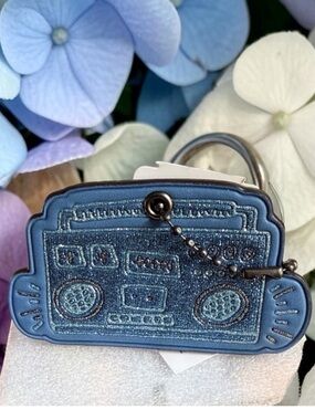 Coach X Keith Haring boom box boombox bag charm hang tag glitter collectible nwt